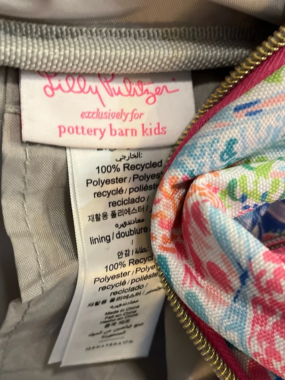 Pottery Barn X Lilly Pulitzer Girls' Pink Tropical Mermaid Print Backpack